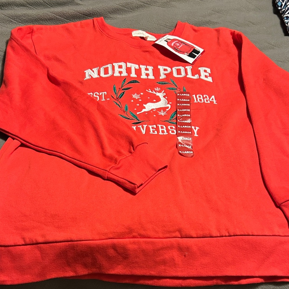 State of Mind Festive Red Crew Neck Sweater